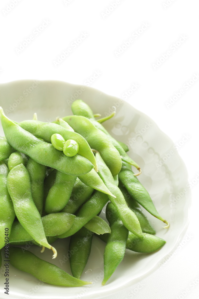 Japanese food, boiled soy bean on plate for healthy food image Japanese food, boiled soy bean on plate for healthy food image