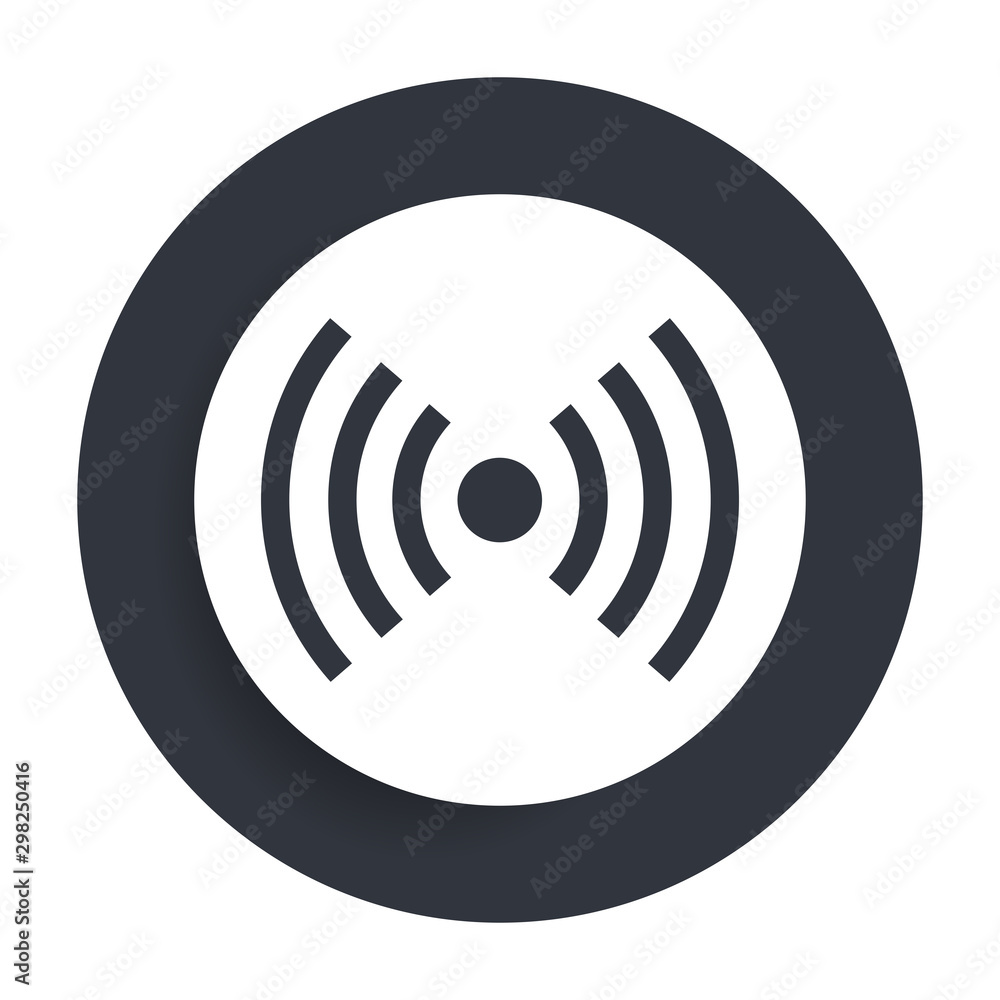 Network signal icon flat vector round button clean black and white design concept isolated illustration Network signal icon flat vector round button clean black and white design concept isolated illustration