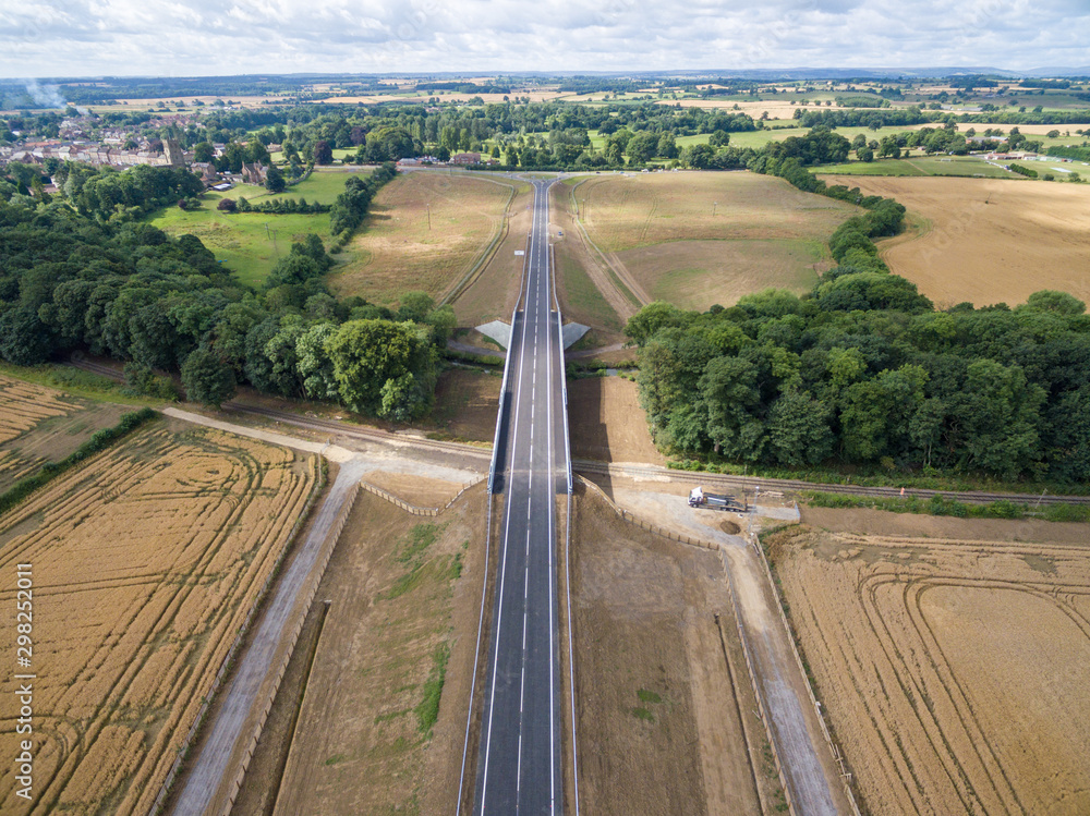 Aerial View Road and Bridge