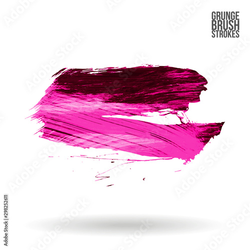 Brush stroke and texture. Grunge vector abstract hand - painted element. Underline and border design.