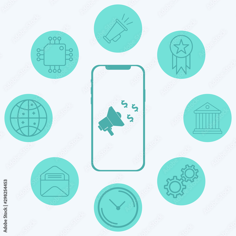 Mobile marketing vector icon sign symbol Mobile marketing vector icon sign symbol