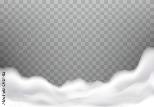 Bath foam realistic vector illustration on transparent background