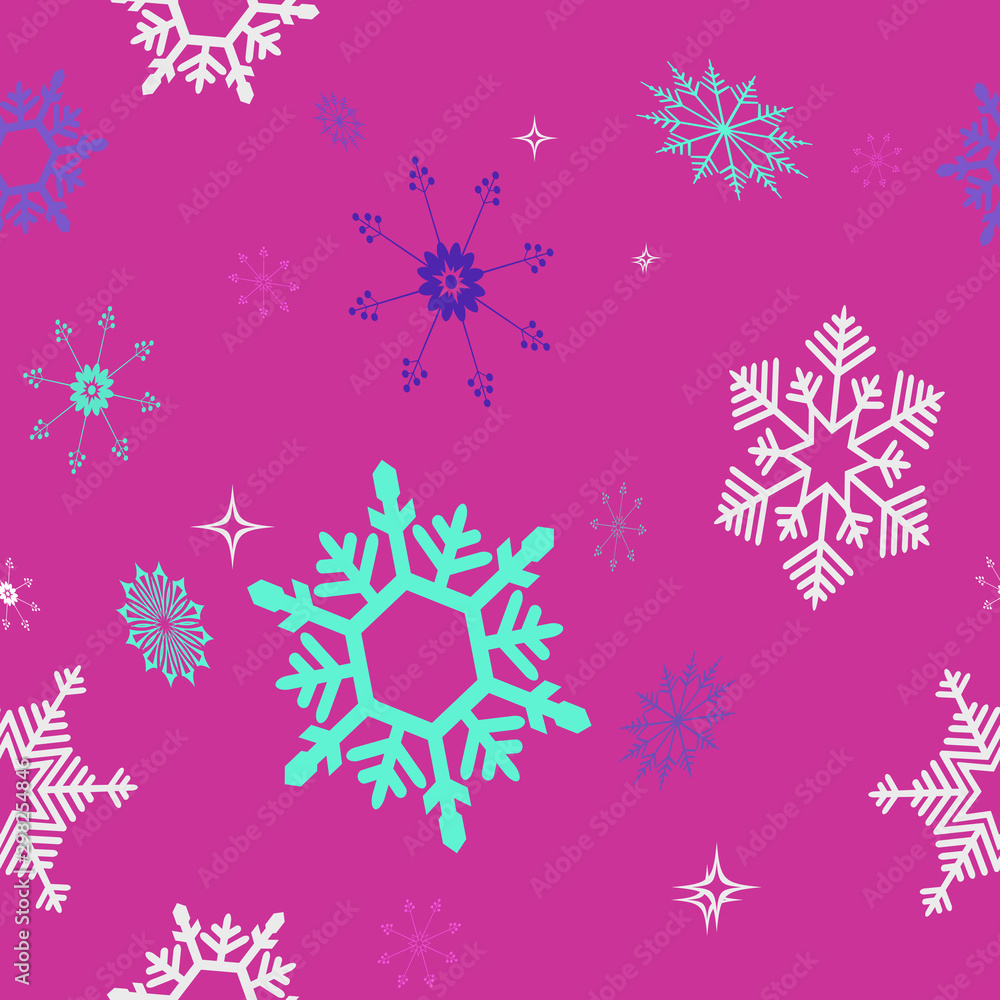 Christmas seamless red background with a set of randomly drawn beautiful snowflakes Christmas seamless red background with a set of randomly drawn beautiful snowflakes