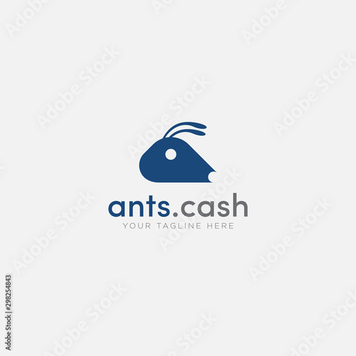 ant cash logo design abstract head the ant