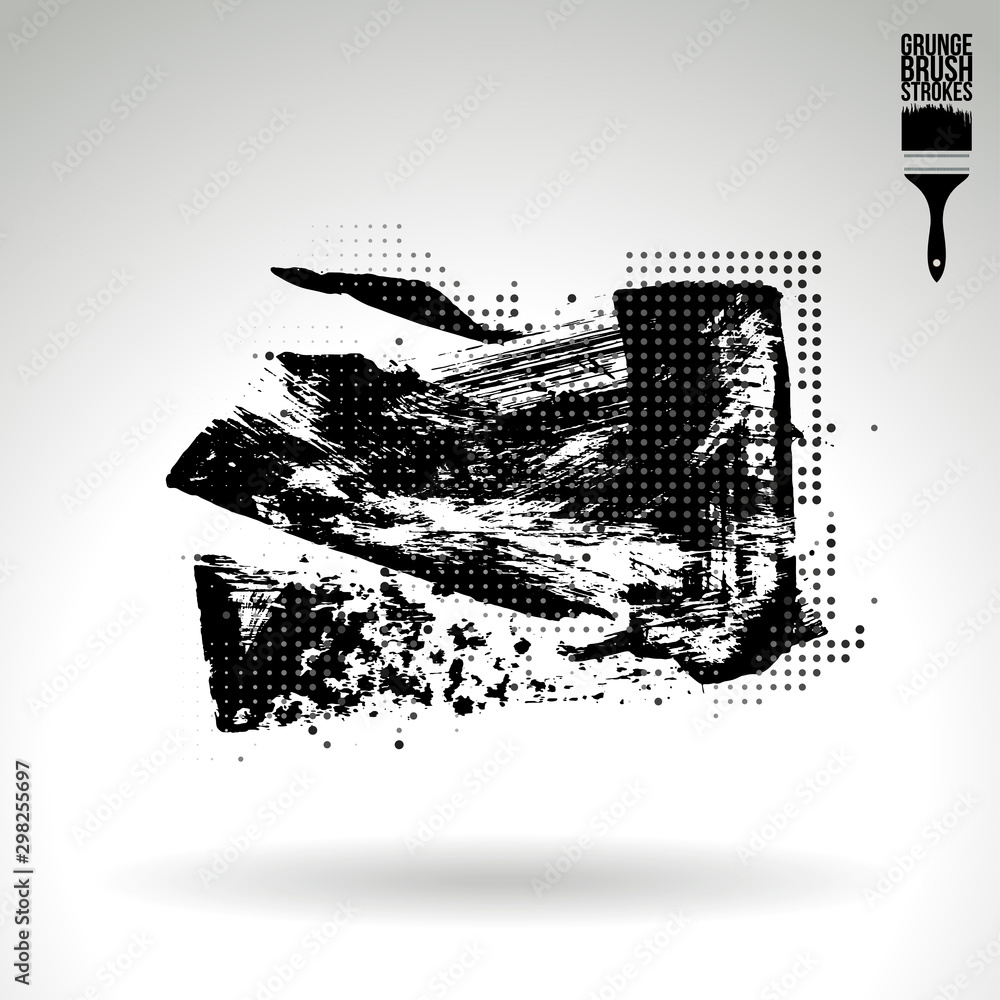 Black brush stroke and texture. Grunge vector abstract hand - painted element. Underline and border design. Black brush stroke and texture. Grunge vector abstract hand - painted element. Underline and border design.