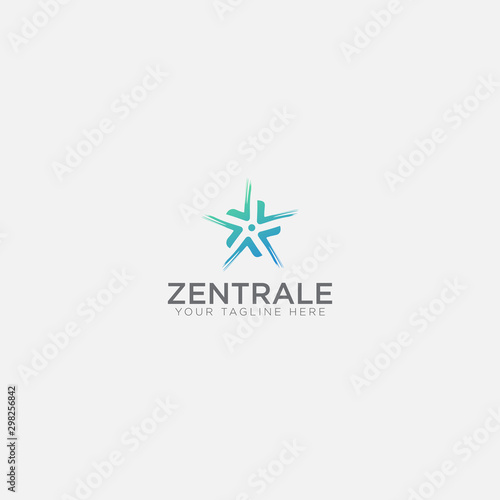 zentrale logo design with arrow like star
