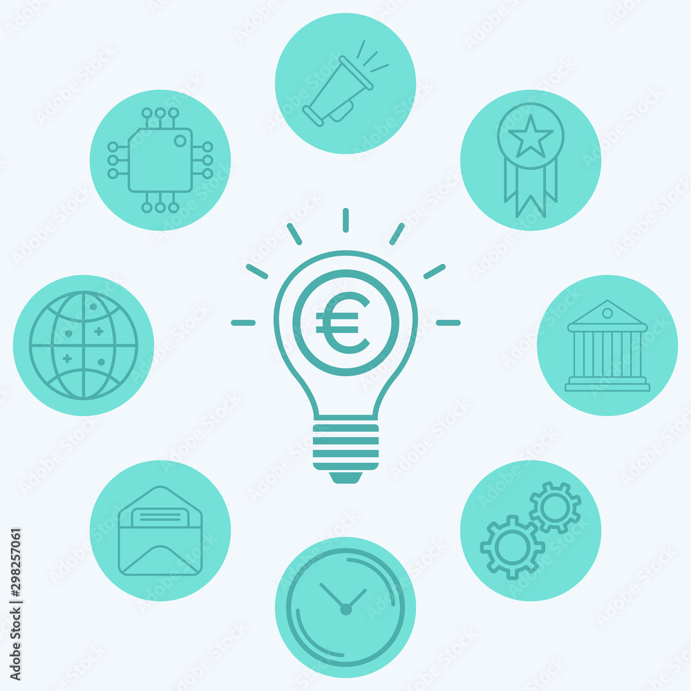 Money light bulb vector icon sign symbol Money light bulb vector icon sign symbol