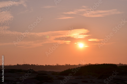 The sunrise on the mountain