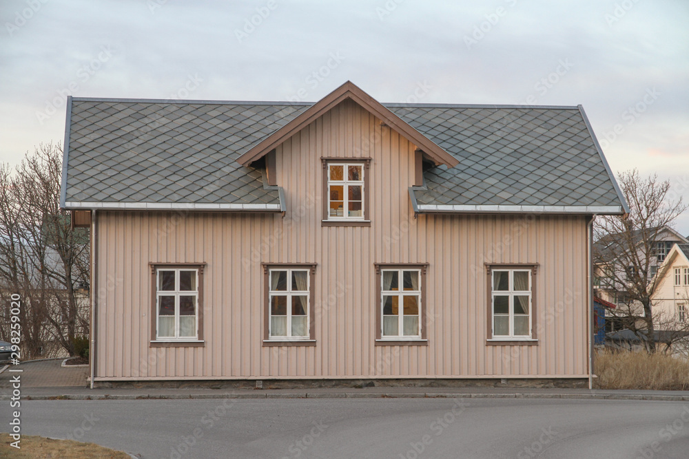 Old school house in Brønnøysund city,The building was completed in 1897.Helgeland,Nordland county,Norway,scandinavia,Europe