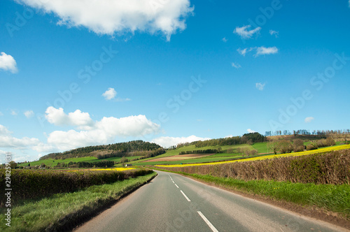 Summertime country roads in England.