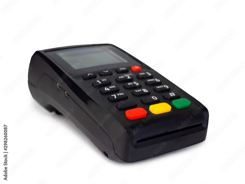 Credit card matchine on white background. (clipping path) Credit card matchine on white background. (clipping path)