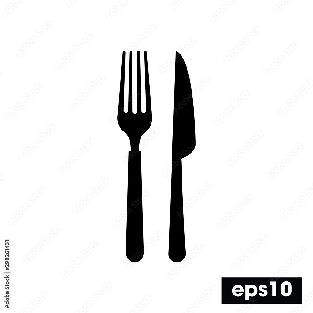 Fork and knife icon Vector illustration for graphic design, mobile app Fork and knife icon Vector illustration for graphic design, mobile app