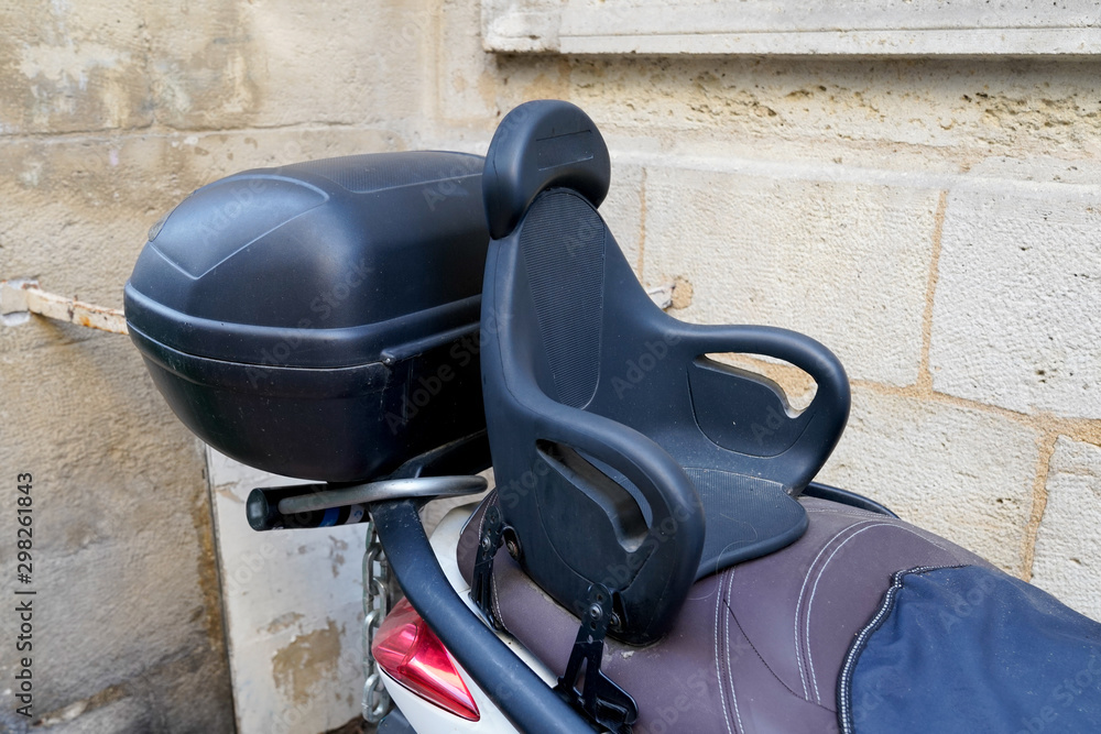 child motorbike seat for kid child motorcycle scooter Stock Photo | Adobe  Stock