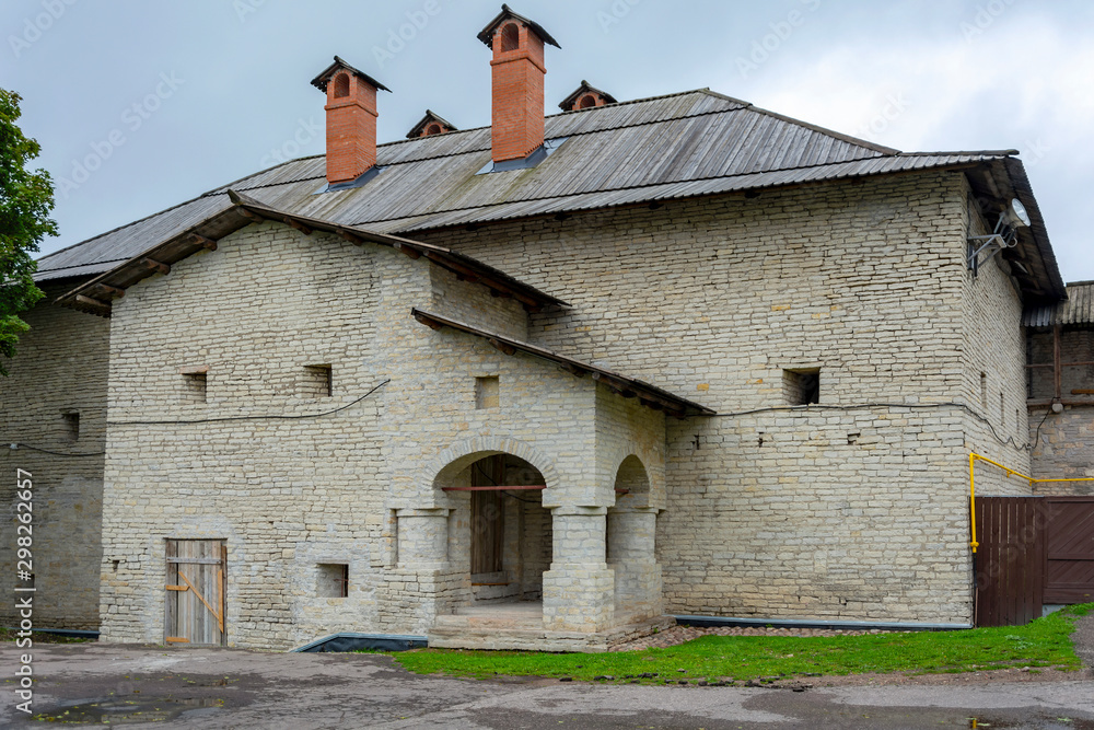 Pskov, blockhouse building on the territory of Krom Pskov, blockhouse building on the territory of Krom