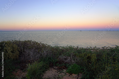 Sunrise sky over Shark Bay in Denham, Western Australia