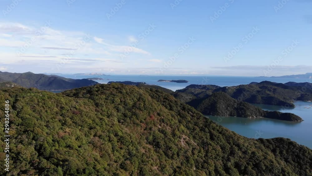 Landscape of Seto inland sea. Katakami bay in Okayama, Japan Landscape of Seto inland sea. Katakami bay in Okayama, Japan