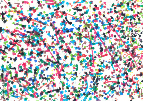 Abstract dot pattern on white background - colorful dots like fireworks