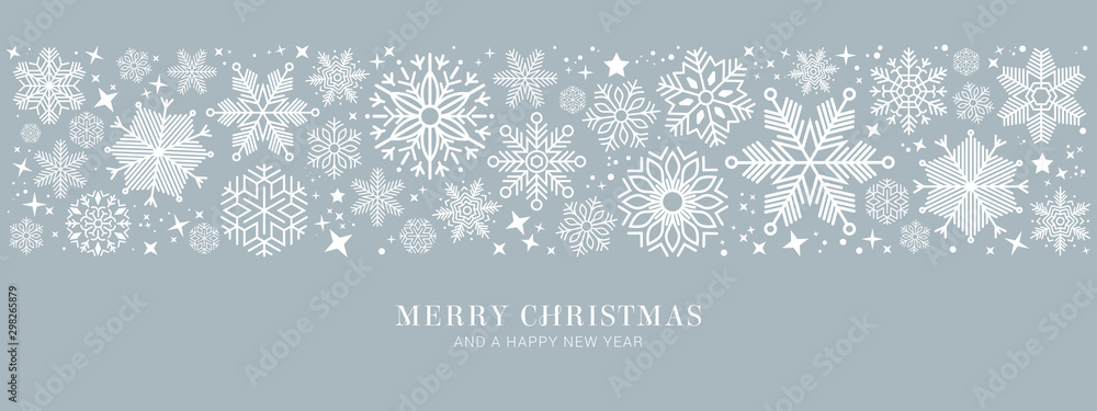 Fototapeta niebieska kartka świąteczna z białymi płatkami śniegu ilustracji wektorowych EPS10