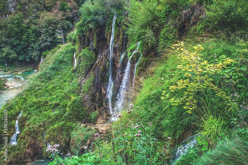 The largest waterfall Plitvicka lakes. Surprisingly clean and transparent lakes of Croatia. A truly pristine and wonderful piece of wildlife in the mountains.