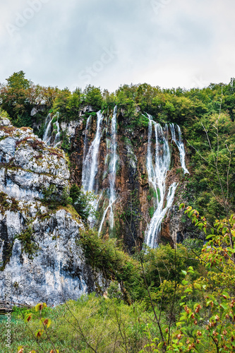 The largest waterfall Plitvicka lakes. Surprisingly clean and transparent lakes of Croatia. A truly pristine and wonderful piece of wildlife in the mountains.