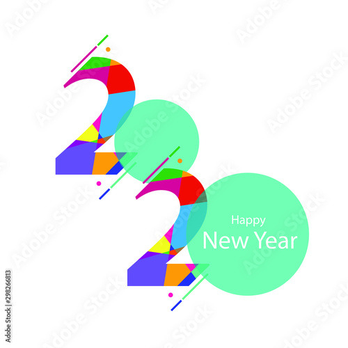 Happy new year 2020 design template. Design for calendar, greeting cards or print. Year of rat patronage
