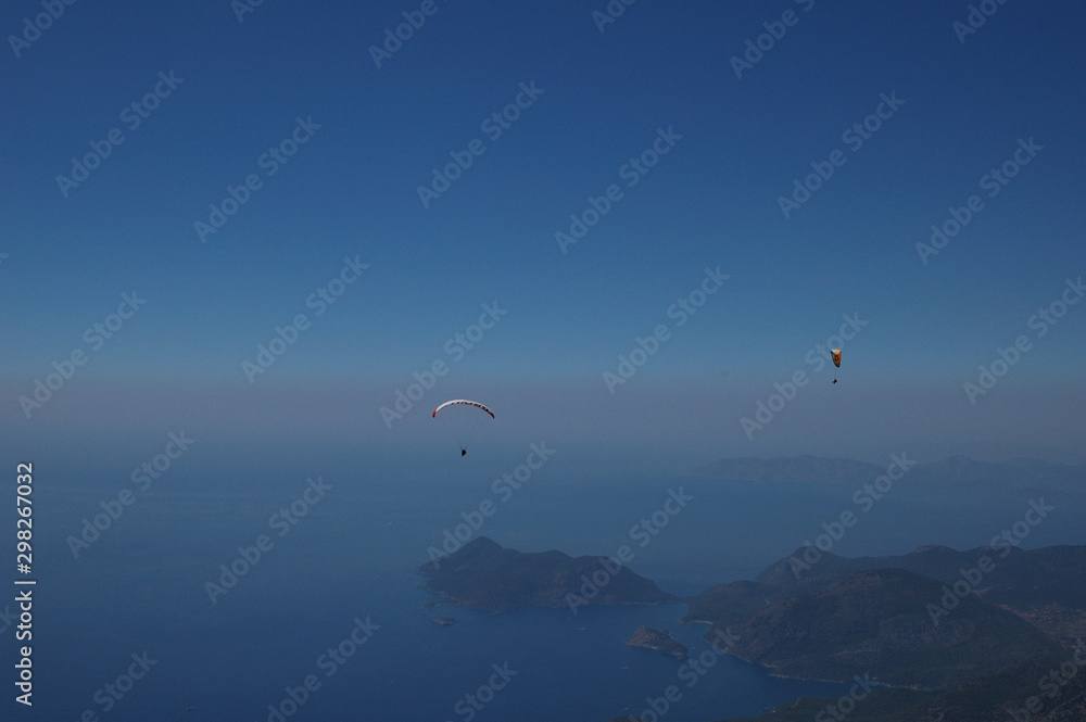 Paragliding from the Babadağ mountain in Ölüdeniz, Turkey Paragliding from the Babadağ mountain in Ölüdeniz, Turkey