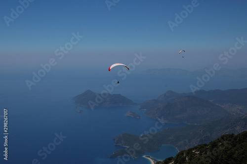 Paragliding from the Babadağ mountain in Ölüdeniz, Turkey