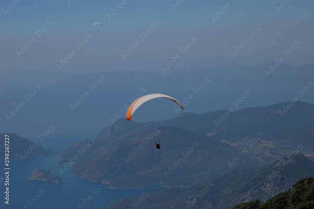 Paragliding from the Babadağ mountain in Ölüdeniz, Turkey Paragliding from the Babadağ mountain in Ölüdeniz, Turkey