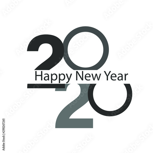 Happy new year 2020 design template. Design for calendar, greeting cards or print. Year of rat patronage
