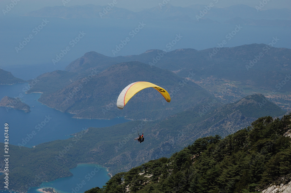 Paragliding from the Babadağ mountain in Ölüdeniz, Turkey Paragliding from the Babadağ mountain in Ölüdeniz, Turkey