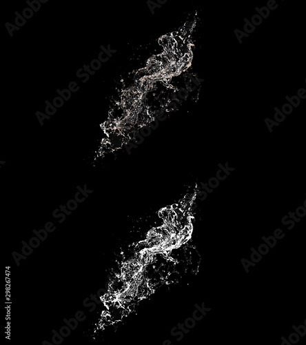 3D illustration of a water splash with alpha layer