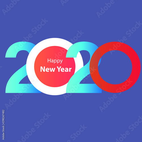Happy new year 2020 design template. Design for calendar, greeting cards or print. Year of rat patronage