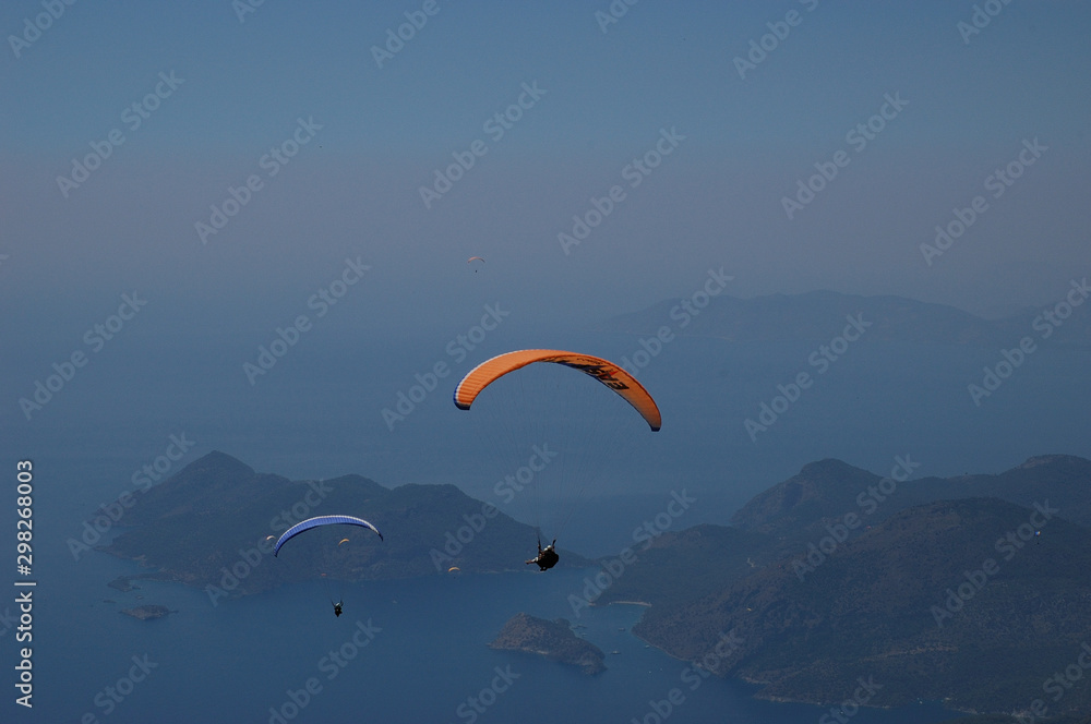 Paragliding from the Babadağ mountain in Ölüdeniz, Turkey Paragliding from the Babadağ mountain in Ölüdeniz, Turkey