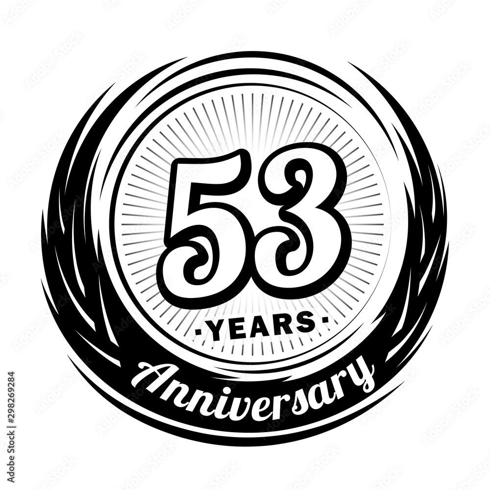 53 years anniversary. Anniversary logo design. Fifty-three years logo. 53 years anniversary. Anniversary logo design. Fifty-three years logo.