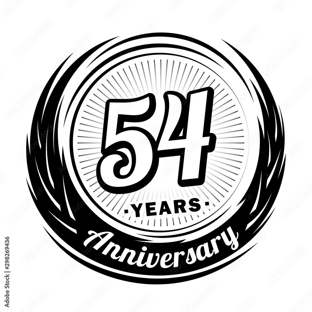 54 years anniversary. Anniversary logo design. Fifty-four years logo.