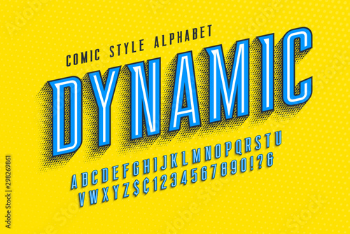 Trendy 3d comical letters design, colorful alphabet