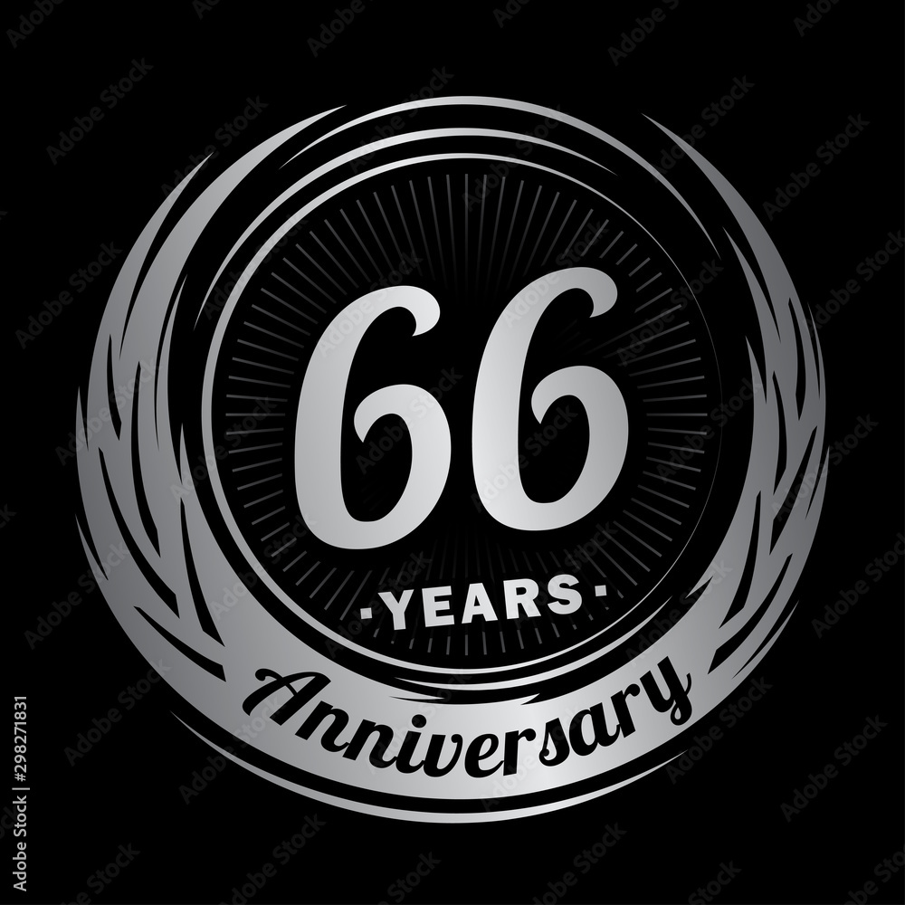 Fototapeta premium 66 years anniversary. Anniversary logo design. Sixty-six years logo.