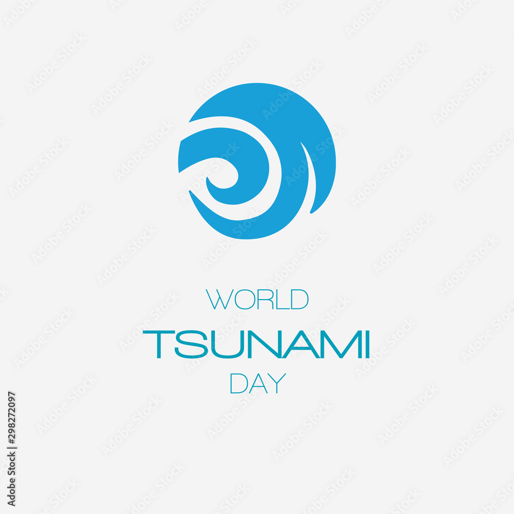 World Tsunami Day. Vector Design Template. Vector isolated illustration on grey background