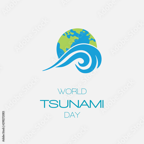 World Tsunami Day. Vector Design Template. Vector isolated illustration on grey background