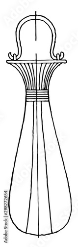 Egyptian Bucket from Thebes, vintage illustration.