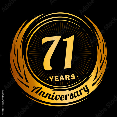 71 years anniversary. Anniversary logo design. Seventy-one years logo.