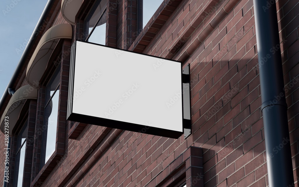 Blank, outdoor signage, signboard mockup, sign. 3d rendering Blank, outdoor signage, signboard mockup, sign. 3d rendering