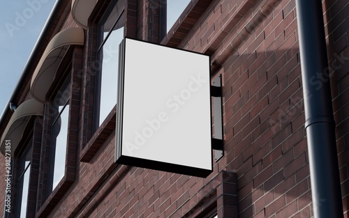 Blank, outdoor signage, signboard mockup, sign. 3d rendering