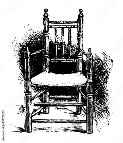 Carver's Chair vintage illustration