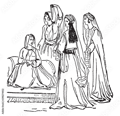 Syrian Women, vintage illustration.