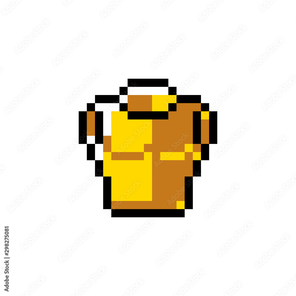 Obraz premium Pixel art, game item, icon and objects for the design. Vector illustration. Fantasy world. Old game console.