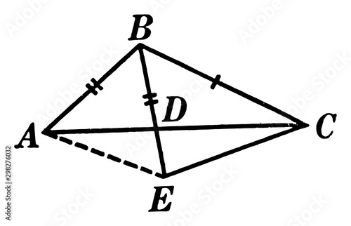 Segments Labeled In A Triangle vintage illustration.