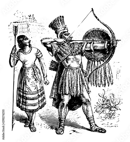 Aztecs vintage illustration.
