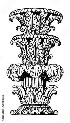 Candelabrum vintage illustration.