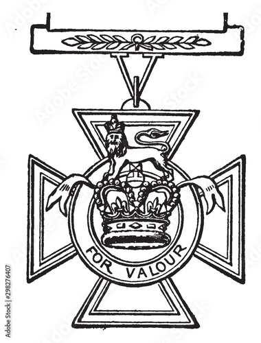 Victoria Cross, vintage illustration.